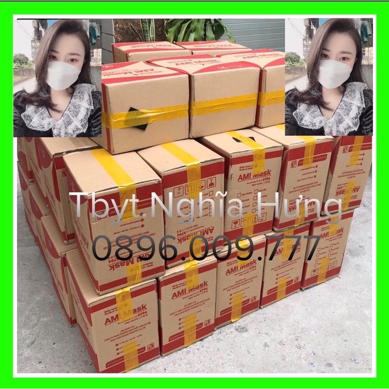 Thùng 300 Chiếc Khẩu Trang KF94 AMI Kháng Khuẩn Hàng Cao Cấp Hàn Quốc