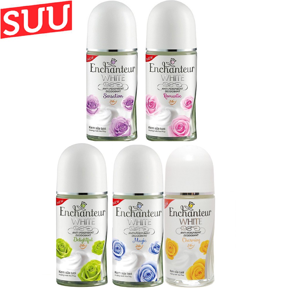 Lăn Khử Mùi Dưỡng Trắng dạng sữa Enchanteur 50ml suu.shop cam kết 100% chính hãng