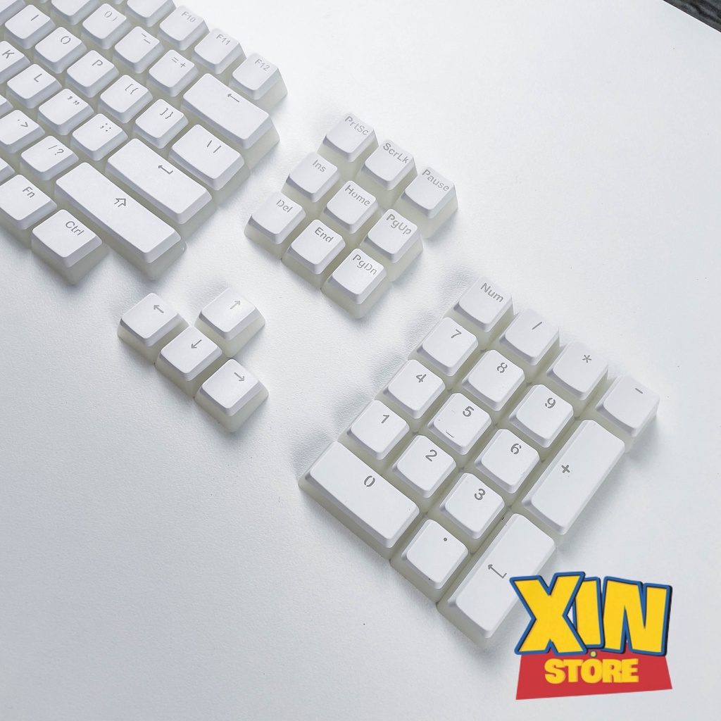 Bộ Keycap Pudding PBT 139 phím Xuyên Led Trắng/Đen