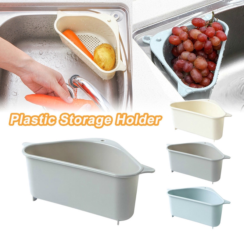 Kệ nhựa tam giác ráo nước gắn tường nhà bếp đa năng