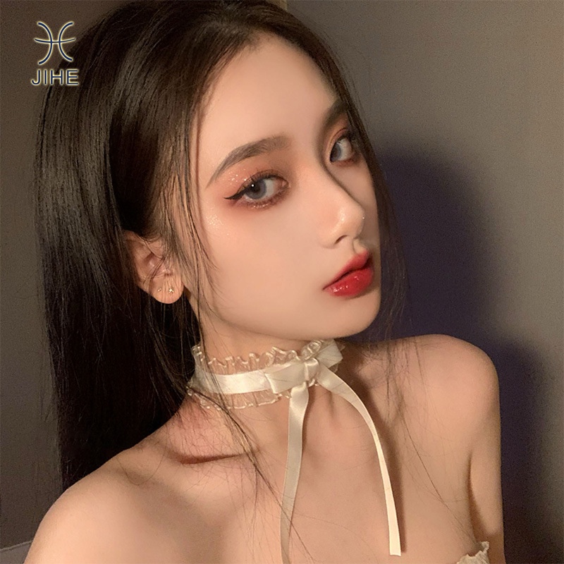 Choker Ren Đen Mặt Nơ Phong Cách Nhật Và Hàn