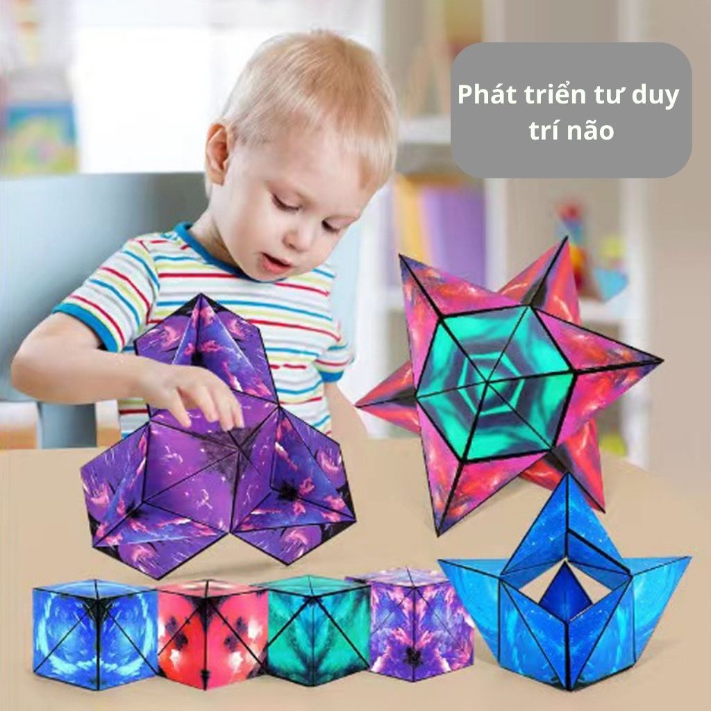 Đồ chơi rubik khối 3D galaxy, có hộp có hướng dẫn, kích thích sư kiên trì và sáng tạo của bé.