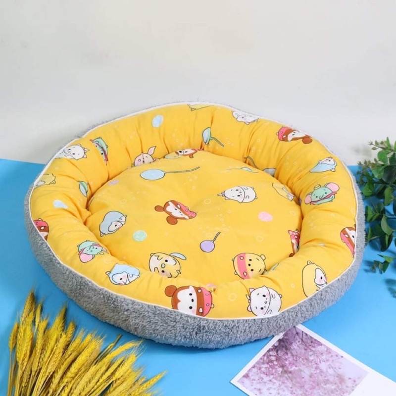 Nệm Bông Tròn Cho Chó Mèo Dễ Thương Mềm Mại (Kích Thước Lớn)