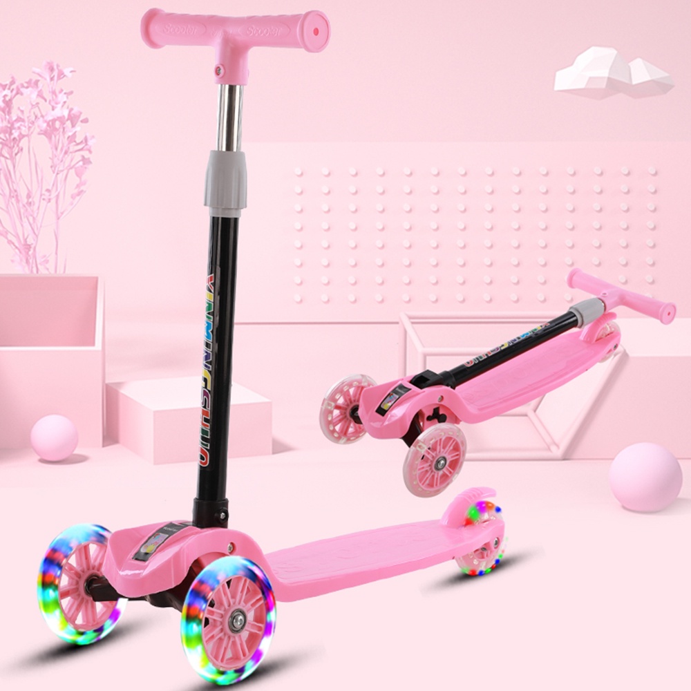 Bộ 3 Bánh Xe scooter 4 Mức Độ sa6049 Có Thể Gấp Gọn Giúp Luyện Tập Cơ Chân Và Cân Bằng Cho Trẻ Em