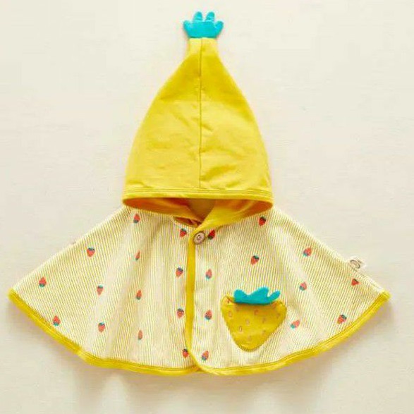 Áo choàng cánh dơi Dâu Vàng cho bé 9 - 16kg mẫu xinh xắn chất liệu cotton vải dày đẹp dễ thương