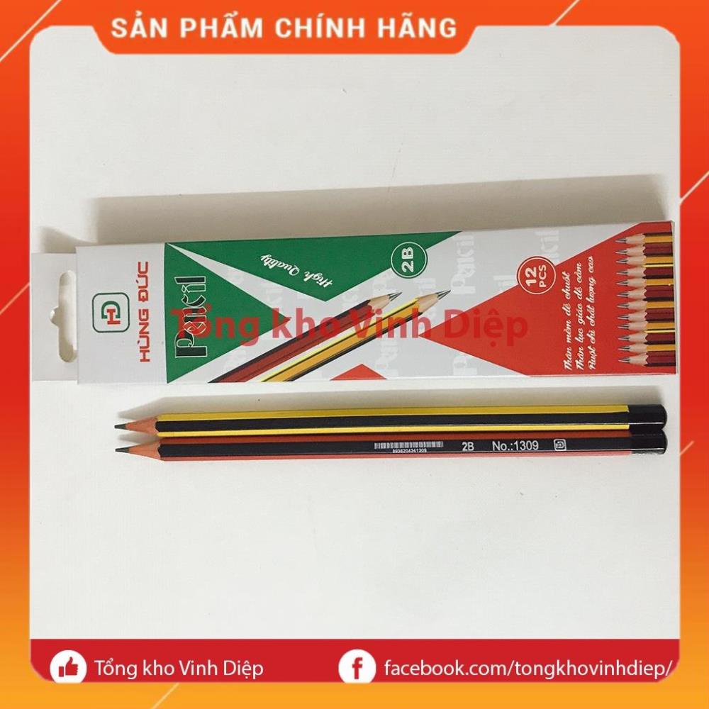 Bút chì gỗ 2B, viết chì 2B bền đẹp chất lượng