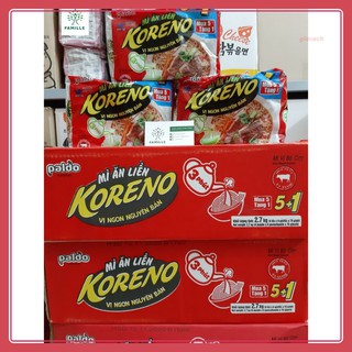Mì Koreno Ăn Liền Vị Bò 75g 1 thùng 6 lốc ( 36 gói )
