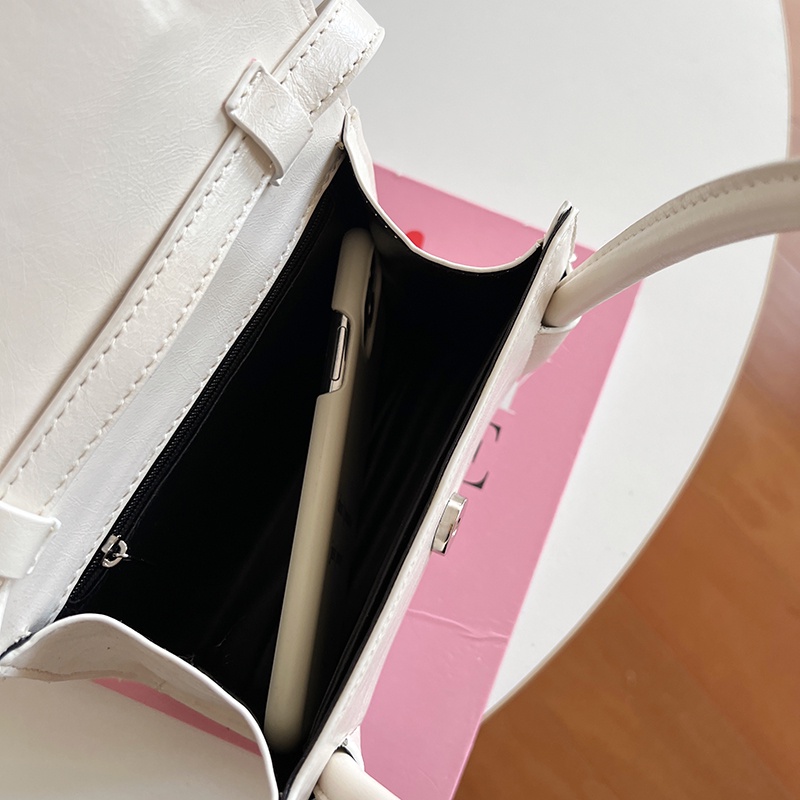 Túi Đeo Chéo Hình Vuông Nhỏ Màu Hồng Phong Cách Hàn Quốc Dễ Phối Đồ Thời Trang Cho Nữ