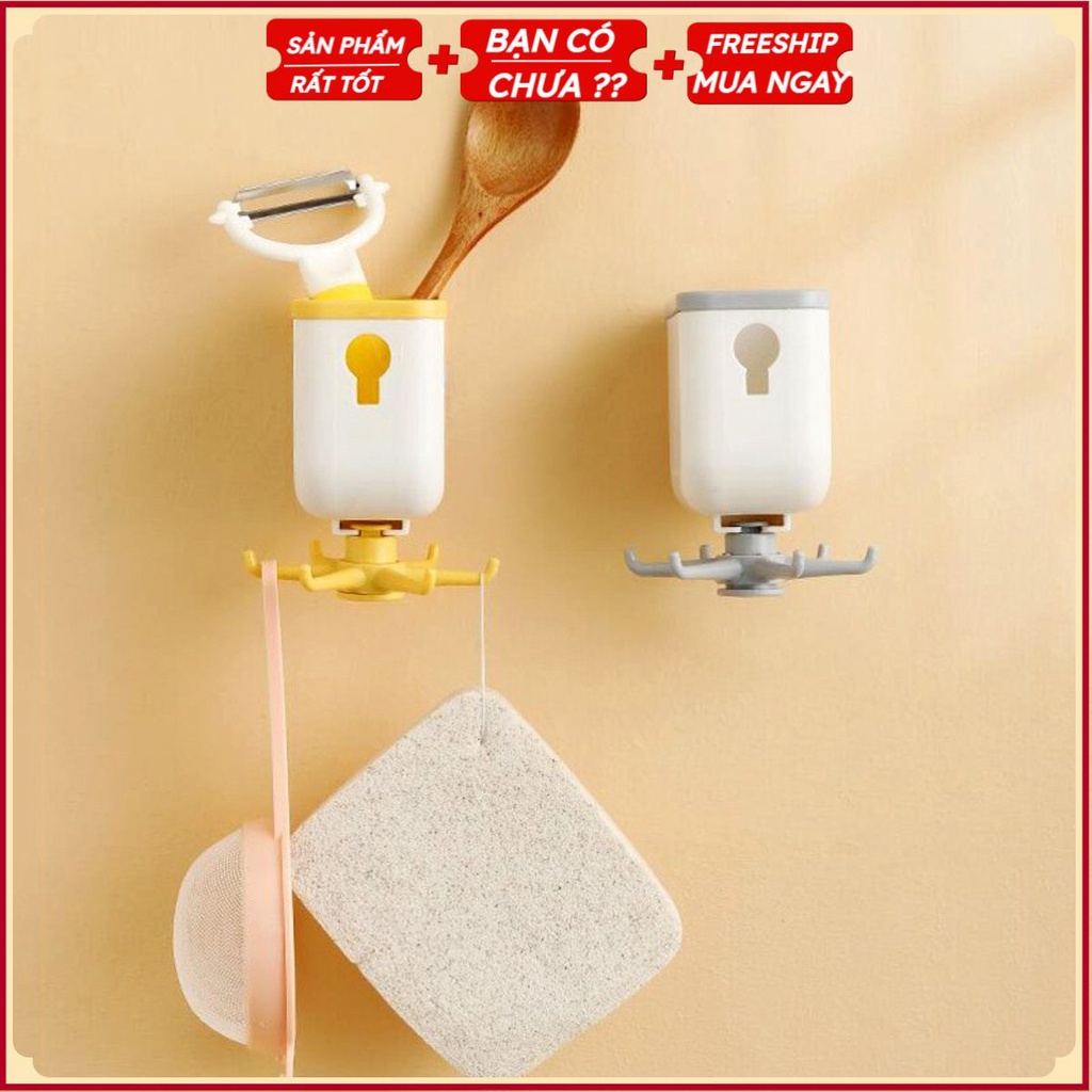PVN32419 Giá Treo Đựng Đồ Nhà Bếp Dán Tường Xoay 360 Độ Treo Đồ Đa Năng T2