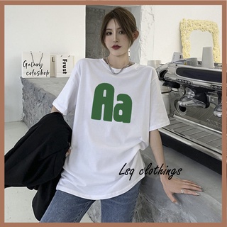 Áo thun nam nữ unisex form rộng, áo phông tay lỡ nam nữ form rộng in chữ Aa