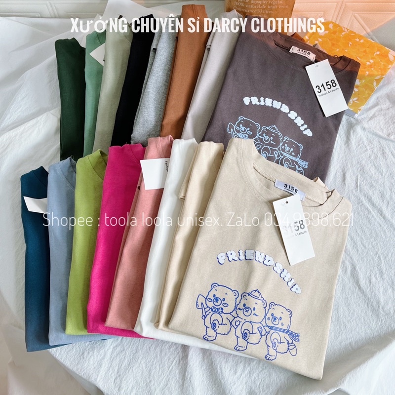 áo thun 3158 ✨ FREESHIP ✨ mẫu gấu friendship dễ thương áo thun cotton unisex