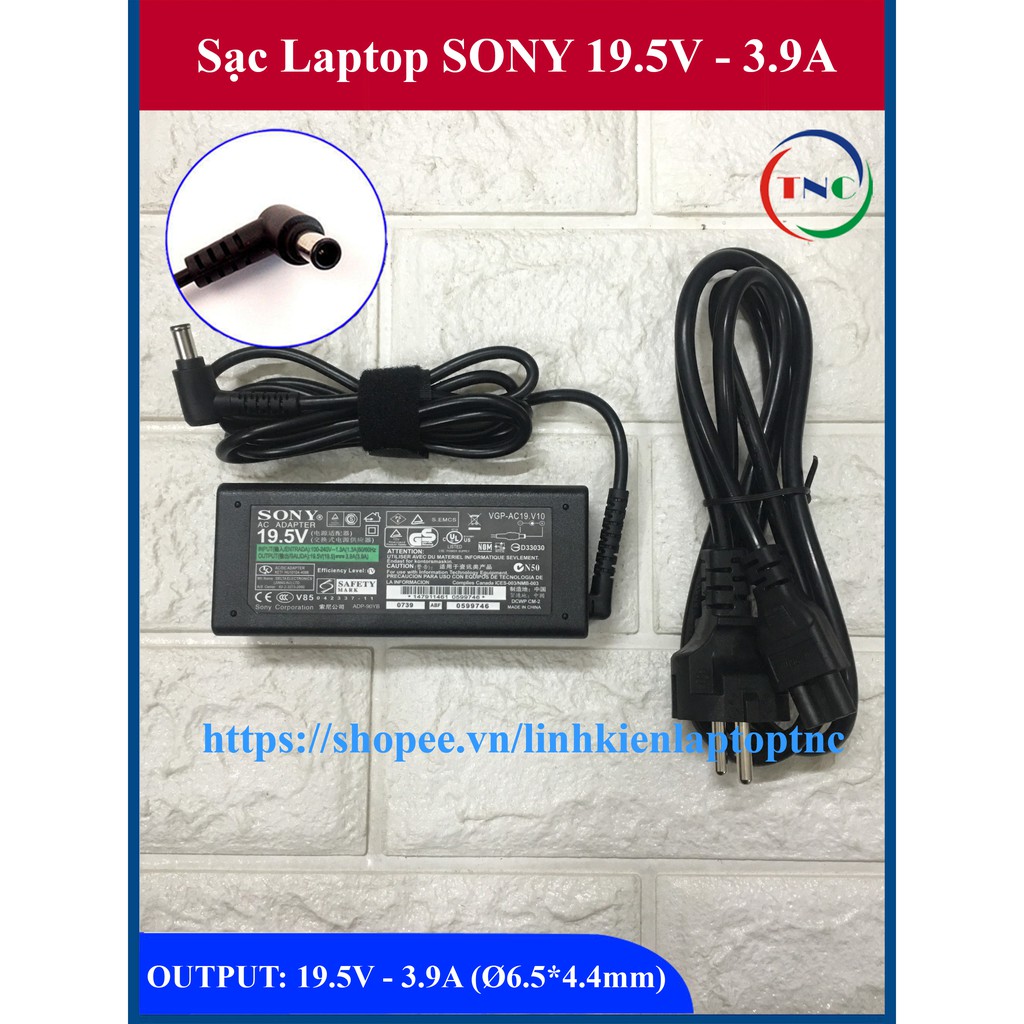 Sạc Laptop Sony 19.5V - 3.9A ( Adapter Sony 19.5V - 3.9A)