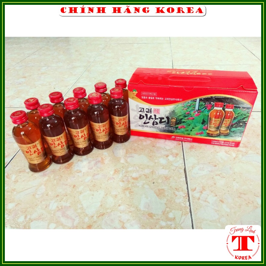Nước hồng sâm hàn quốc có củ Korinsam, hộp 10 chai - Nước sâm hàn quốc - Tăng đề kháng, phục hồi sức khỏe - tranglinh