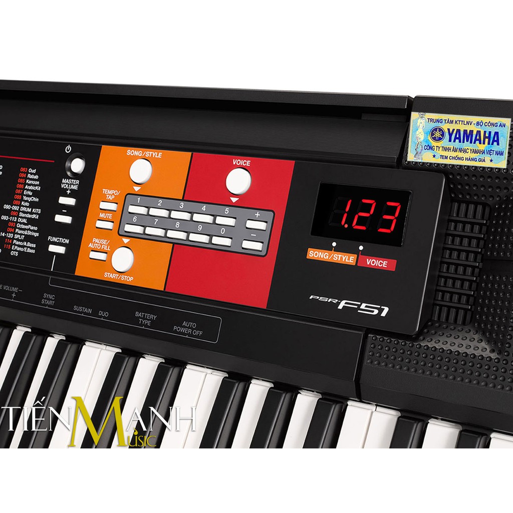 Bộ Đàn Organ Yamaha PSR-F51 - Keyboard PSR F51 - Đàn, Chân, Bao, Nguồn 100% Chính hãng - Có tem chống hàng giả bộ CA