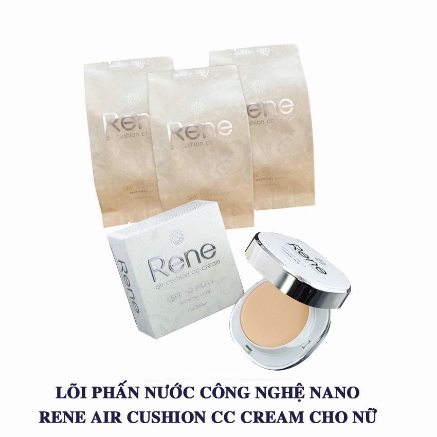 Lõi Phấn nước công nghệ Nano cho nữ [mang lại cho làn da sự mịn màng, rạng rỡ]Rene Air Cushion CC Cream SPF50 PA+++ USA