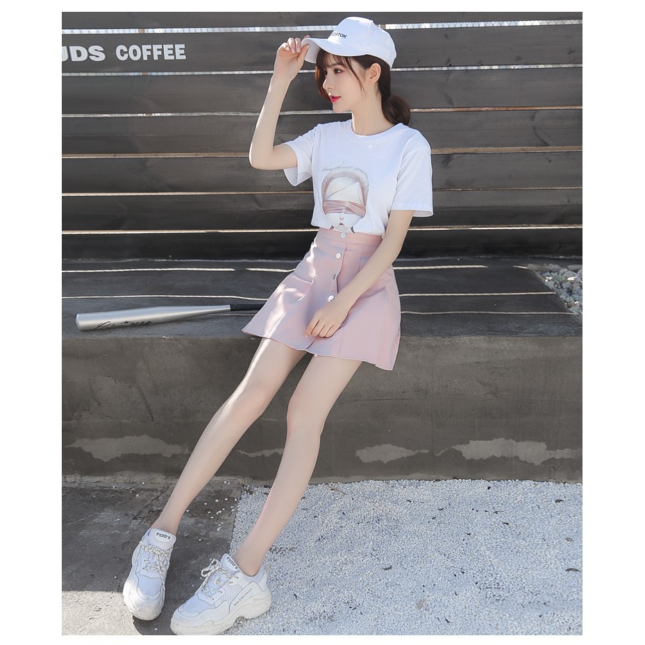 Chân váy xếp li lưng cao màu trơn thời trang | BigBuy360 - bigbuy360.vn