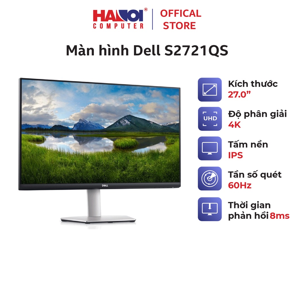 Màn hình Dell S2721QS (27inch/UHD/IPS/60Hz/8ms/350nits/HDMI+DP+Audio/Loa)