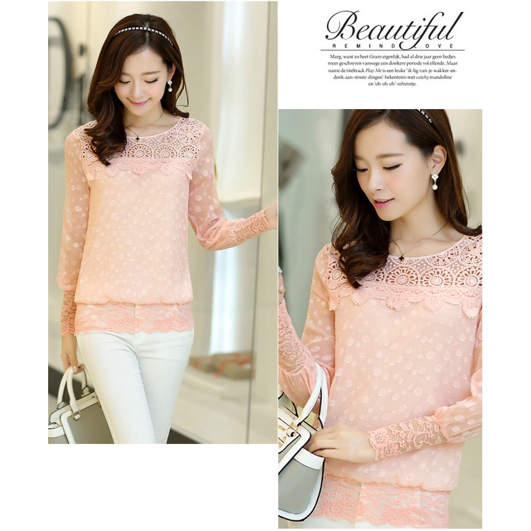 A044 Xả kho - Áo chiffon nữ dài tay hàng nhập