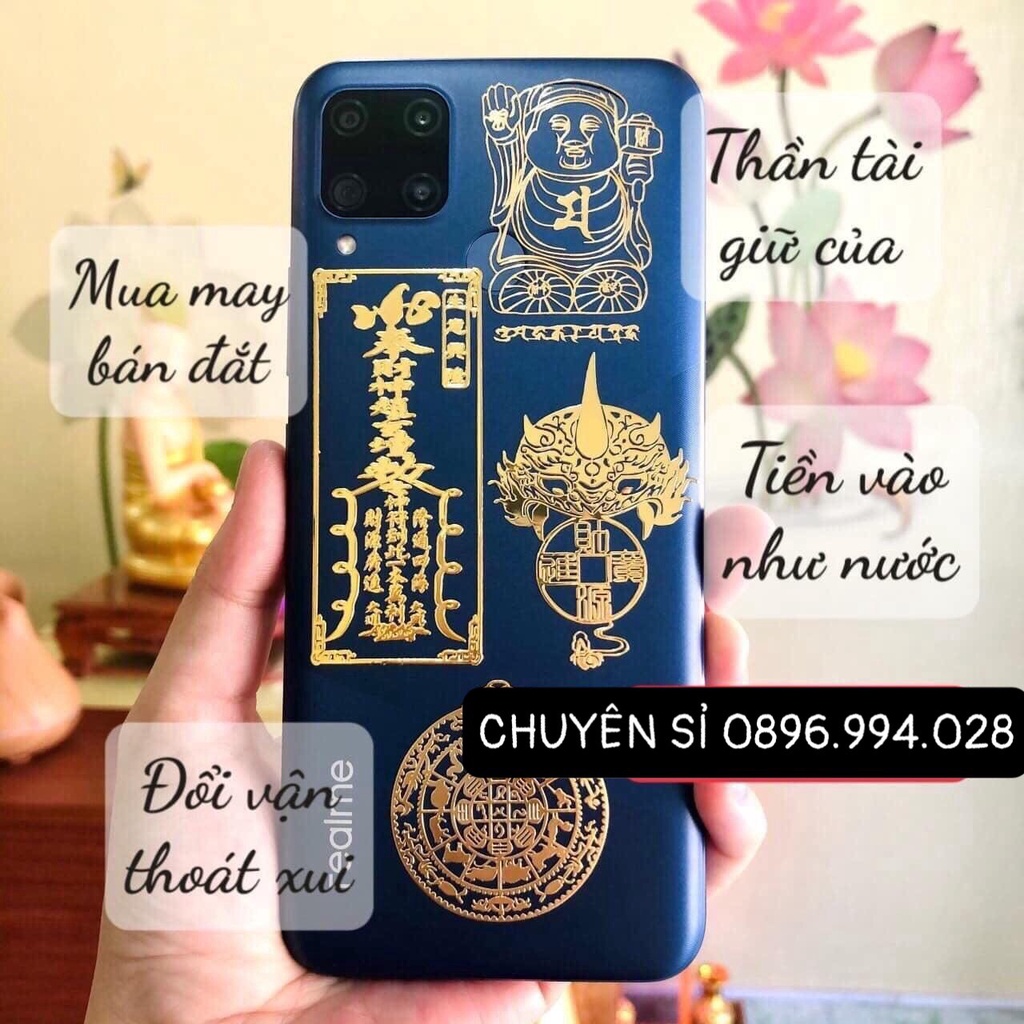 Combo 4 buôn bán đắt - Miếng Dán Điện Thoại Linh Phù Tài Lộc, Bình An