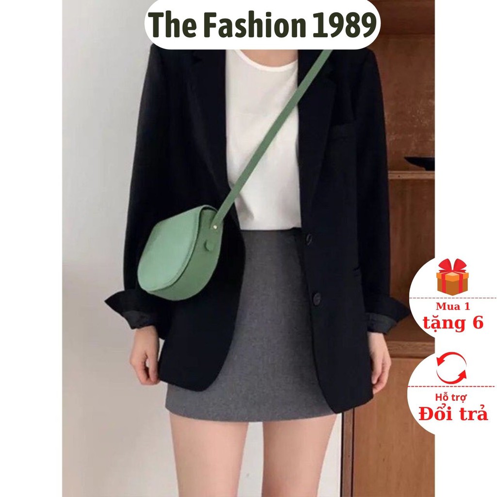 [QUÀ TẶNG DÂY BUỘC TÓC BẠN NHÉ]  Áo blazer - áo blazer khoác ngoài trơn-màu đen-màu be-màu trắng-Hàn Quốc