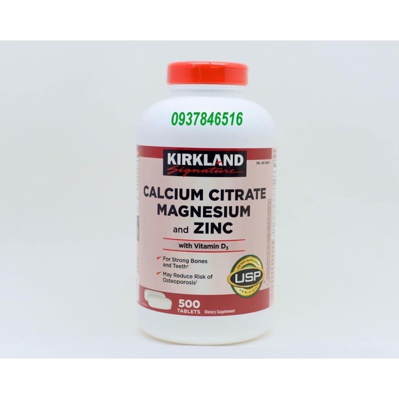 💪💪💪 Viên uống Chắc xương Kirkland Calcium Citrate With Vitamin D, Magnesium and Zinc.