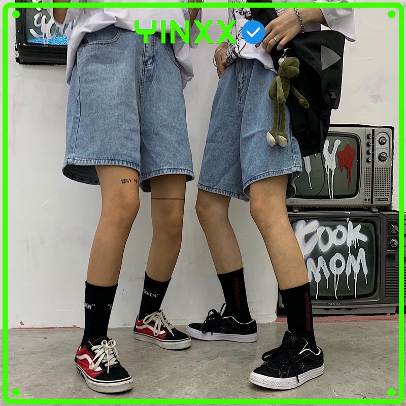 Quần short jean trơn unisex Yinxx, quần bò ulzzang nam nữ QSJ00