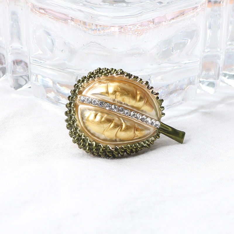 Gold Durian Brooch Ladies Red Enamel Pomegranate Brooch Alloy Fruit Casual Wedding Brooch Brooch Gift
