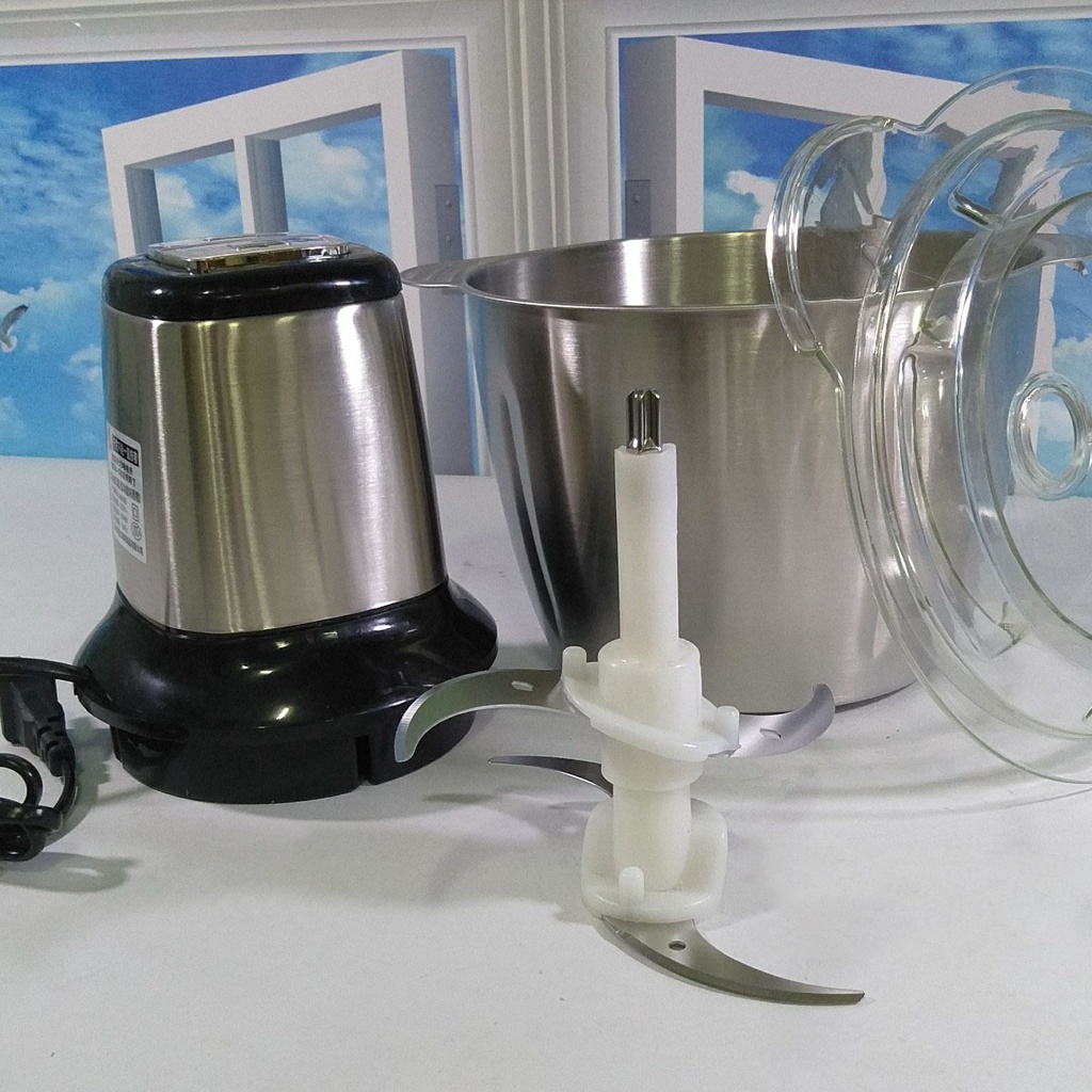 Máy Xay Thịt Cối Inox 300W Dung Tích 2-3L Công Suất Lớn-Máy xay giò chả mini gia đình, Máy xay sinh tố, Máy xay đa năng