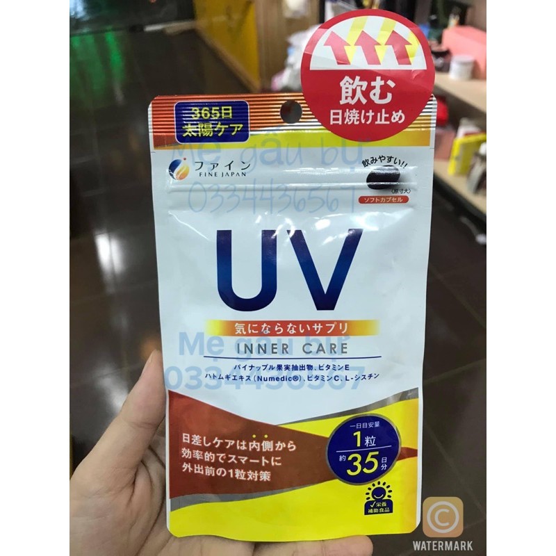 Viên chống nắng nội sinh Fine Japan UV cut Nhật Bản - gói 35 viên uống 35 ngày