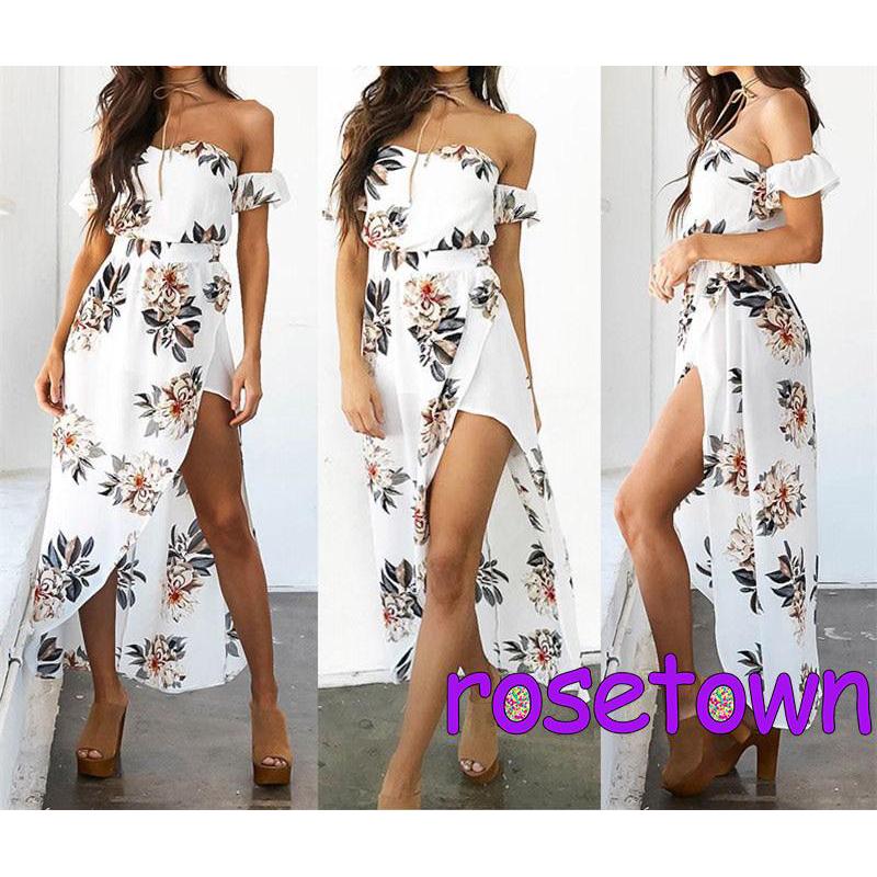 Đầm dài trễ vai phong cách boho thời trang cho nữ