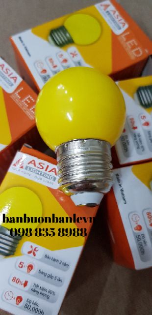 Đèn LED tròn mầu  trang trí 1W ASIA