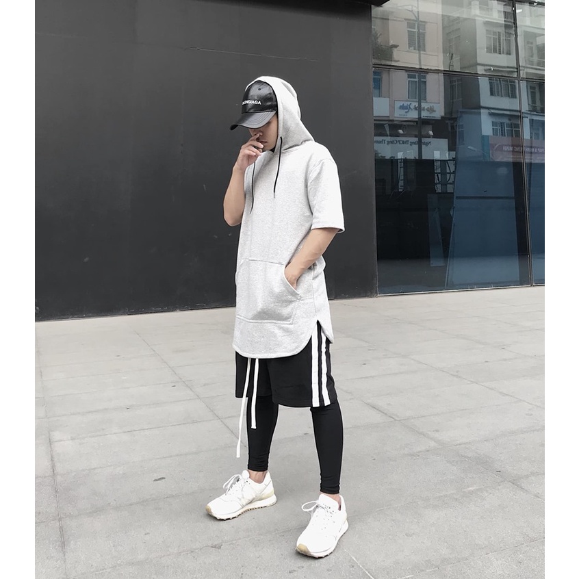 Hoodie ngắn tay basic Lexuza