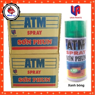 Thùng 12 Chai Sơn Phun Màu Xanh Lá Cây Bóng A003 Candy Green ATM Spray Cao Cấp (400ml thumbnail