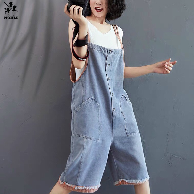 [Freeship] Yếm jean nữ thụng rộng cá tính thời trang Noble TP22