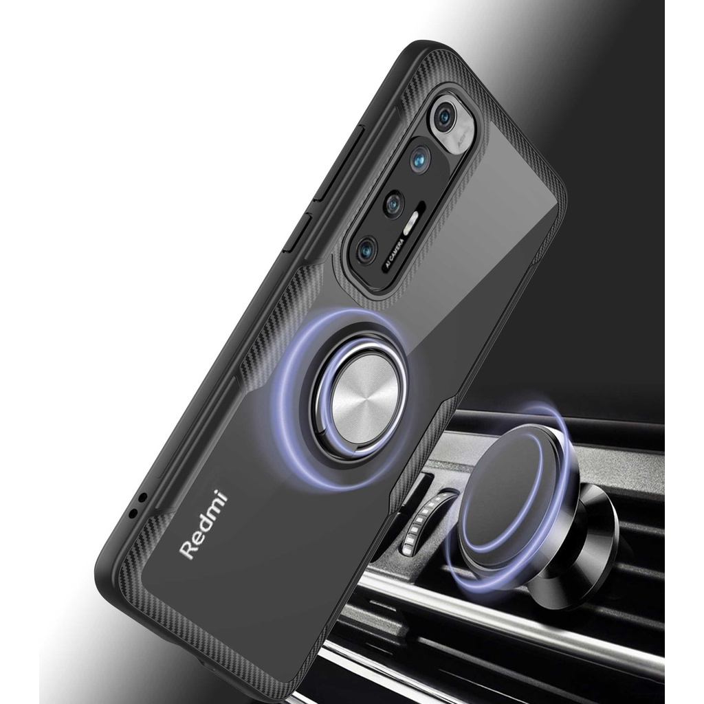 Ốp lưng Xiaomi Mi 10s chống sốc giá đỡ nhẫn iring mặt lưng trong viền màu thời trang cao cấp