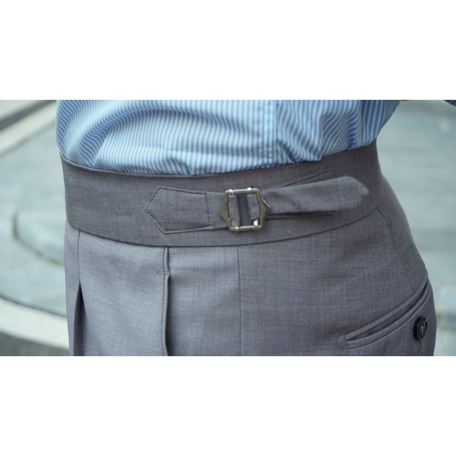 Quần âu sidetab thiết kế 2 màu ghi sáng và xanh than, phong cách lịch sự