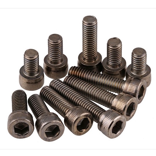 Ốc Vít Đầu Lục Giác Bằng Niken Đen Cấp 12.9 M2 M2.5 M3 M4 Chuyên Dụng