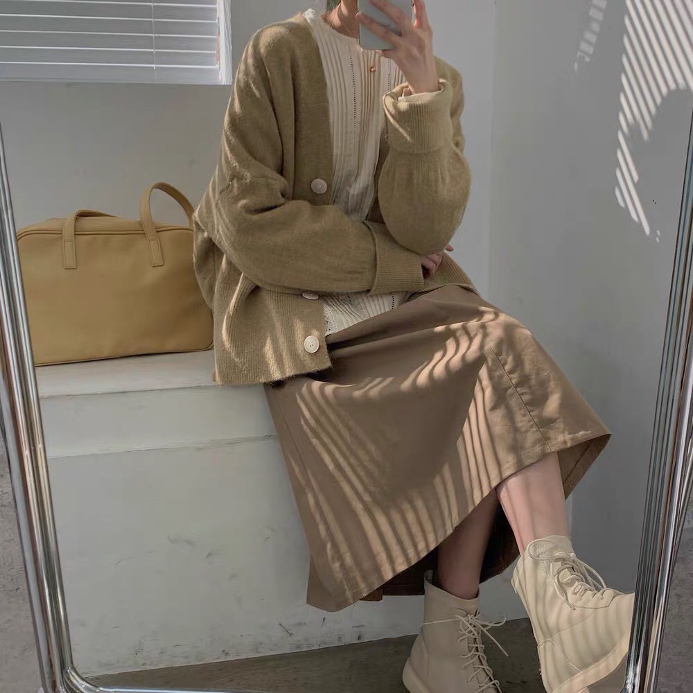 𝗺𝗶𝗲 𝘀𝘁𝘂𝗱𝗶𝗼 - SẴN Áo cardigan basic chất len dày dặn