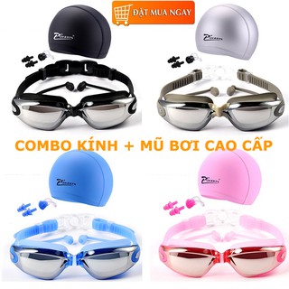 Kính bơi có bịt tai tặng kèm mũ bơi chống nước