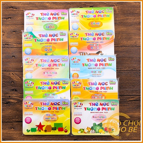 Thẻ Học Thông Minh Song Ngữ Anh-Việt gồm nhiều chủ đề phù hợp cho bé học nhận biết