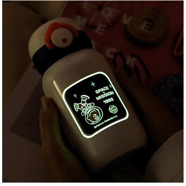 Bình Đựng Nước Giữ Nhiệt 24H Snoopy 350ML - Thép Không Gỉ Cao Cấp ERASHOP 078539 - Snoopy Dạ Quang Bền, Rẻ Đẹp
