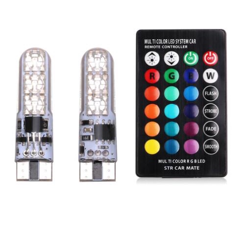 Bóng Đèn Led T10 5050 Ex5 6 Smd Rgb 501 Gắn Biển Số Xe Hơi Chuyên Dụng