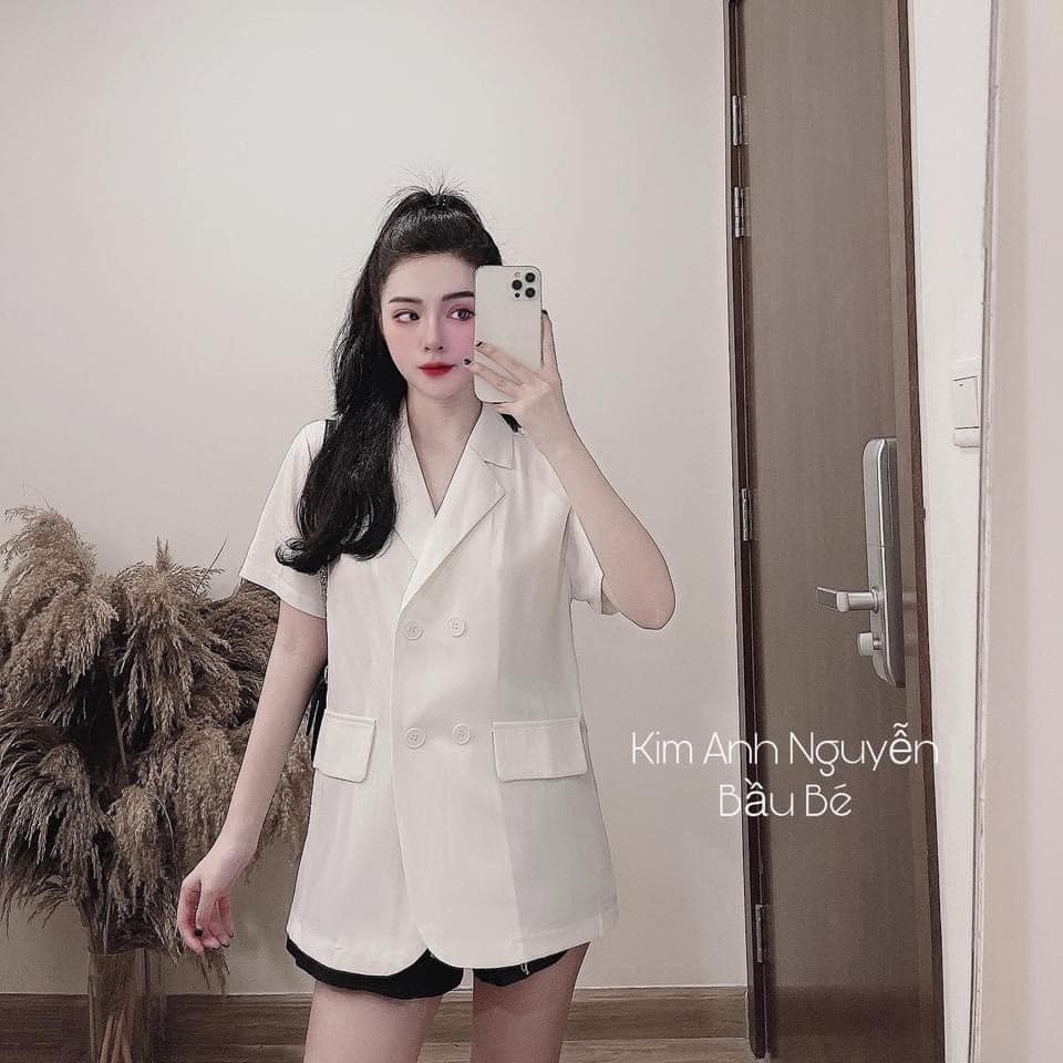 Áo khoác blazer ngắn tay 3 màu hot (kèm ảnh thật,video)