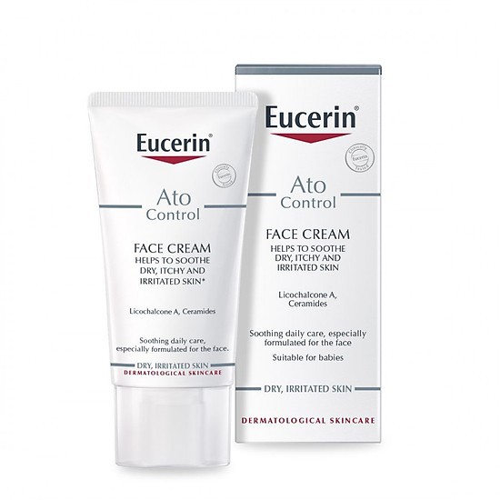 EUCERIN Kem Dưỡng Giảm Ngứa, Đỏ Cho Da Mặt Eucerin Ato Control 12% Omega 50ml