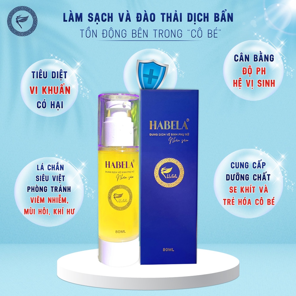 Dung dịch vệ sinh phụ nữ  HABELA chiết xuất Nhân Sâm Làm Hồng Se Khít