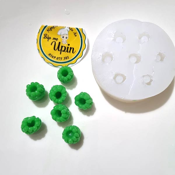 Khuôn silicon mẫu mâm xôi việt quất to nhỏ