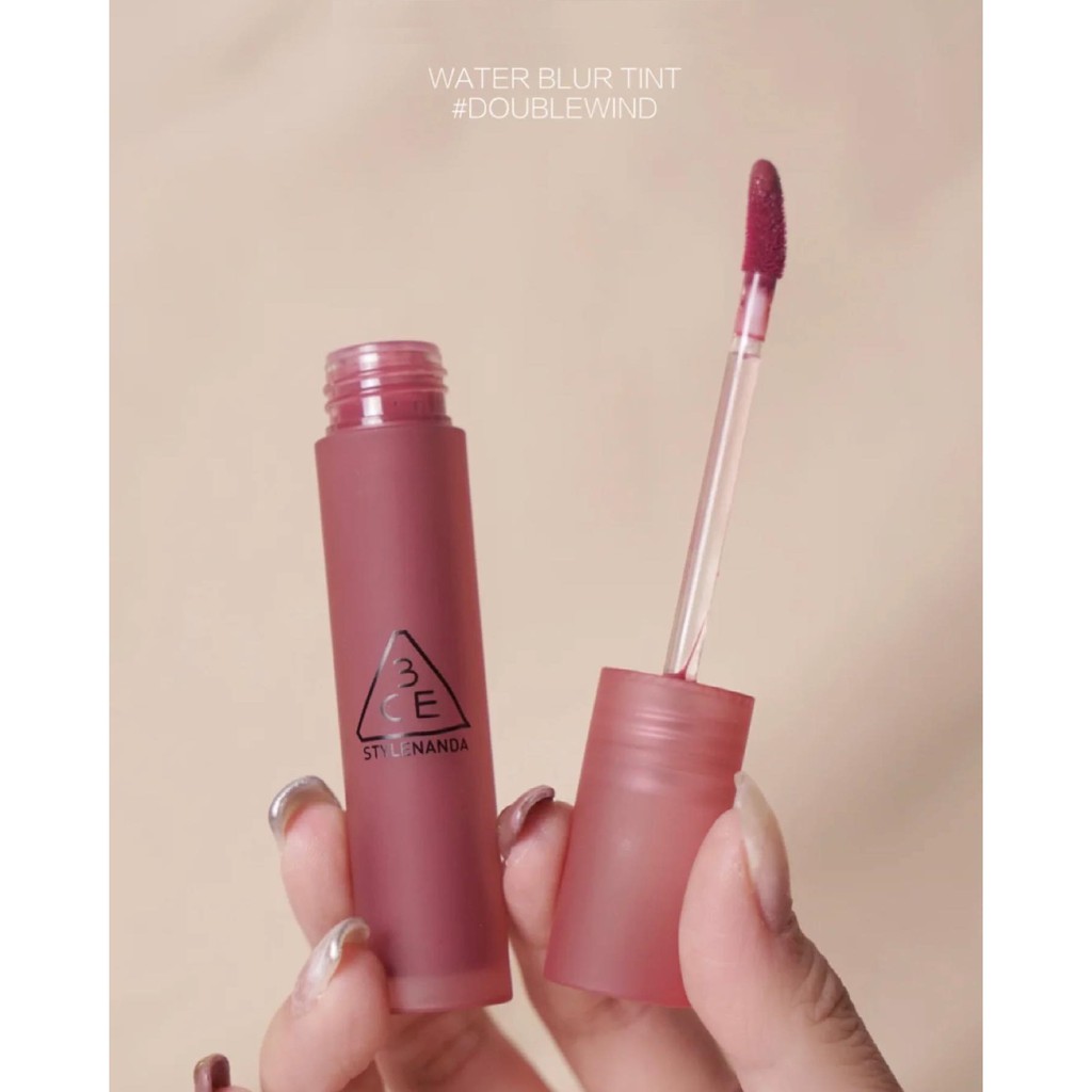 Son 3CE blue water tint mã DOUBLE WIND màu đỏ hồng đất