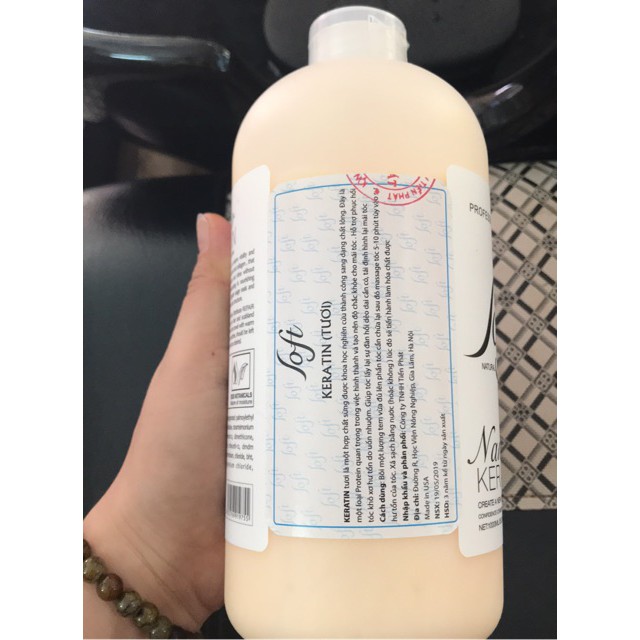 Keratin nano tươi phục hồi tóc hư nát SOFT 1000ml không cay mùi thơm (USA)