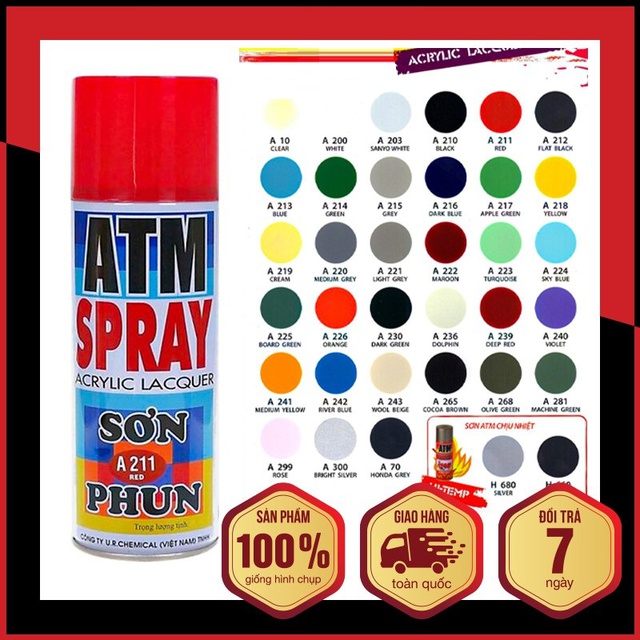 Sơn Phun ATM Spray Đủ Màu Giá Sỉ Siêu Chất Lượng (400ml