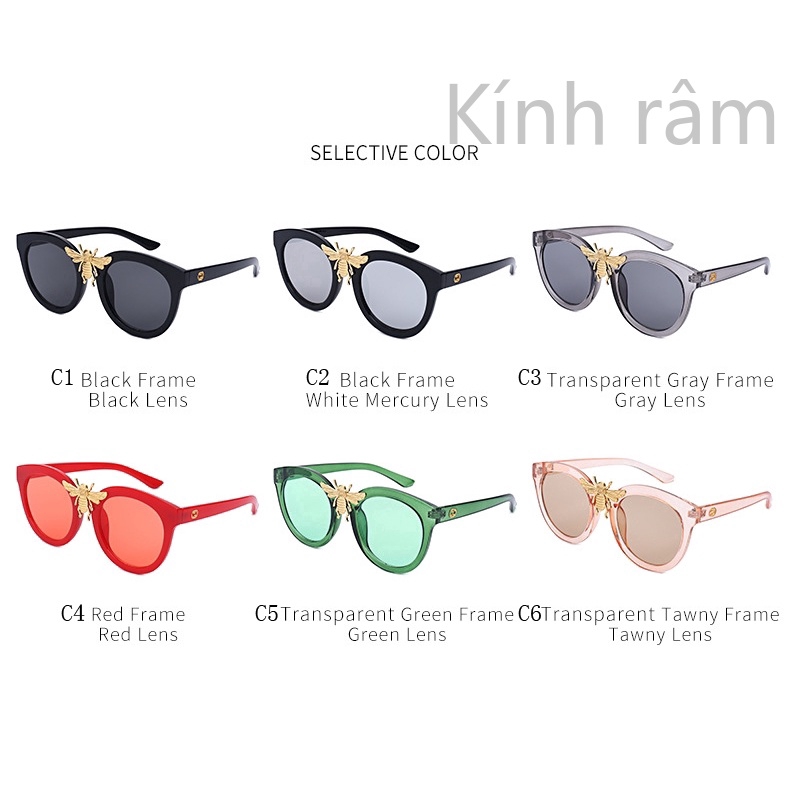 Kính mát tròng lớn chống tia UV400 phong cách retro